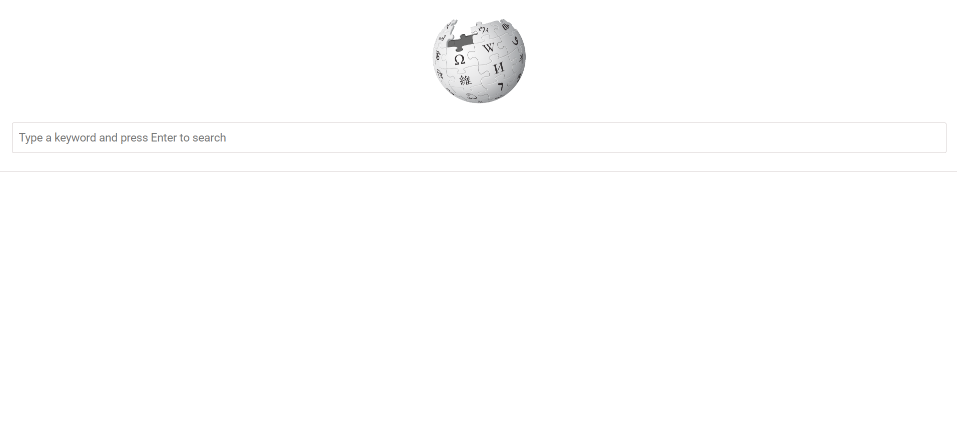 Image of Wikipedia Search Website